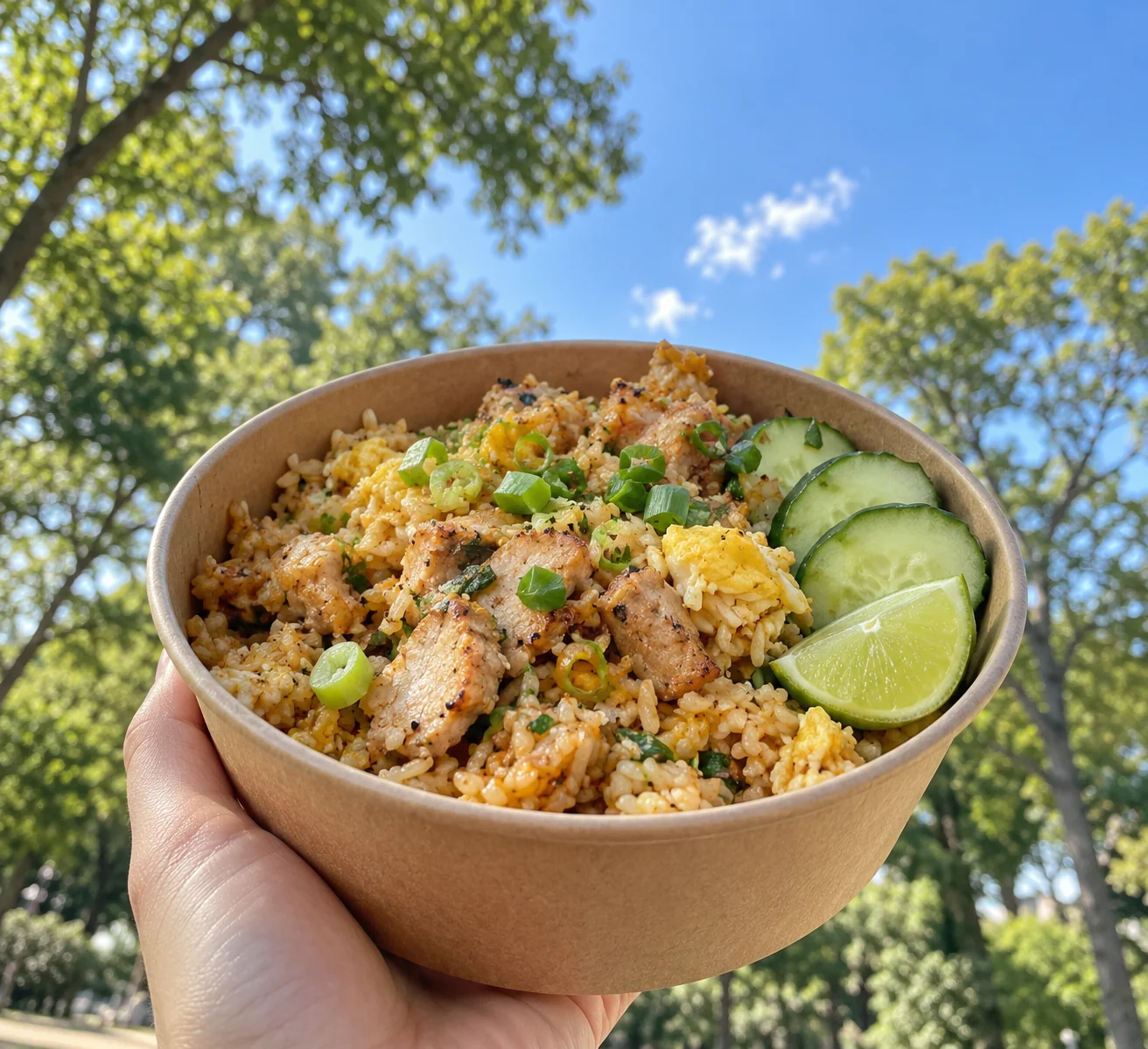Khao Pad Muh auf einem sommerlichen Streetfood-Markt