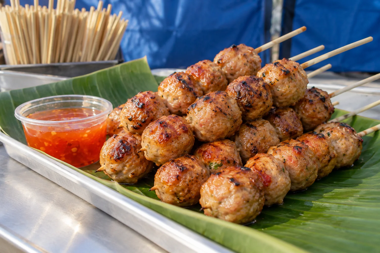 Look Shin Muh auf einem sommerlichen Streetfood-Markt